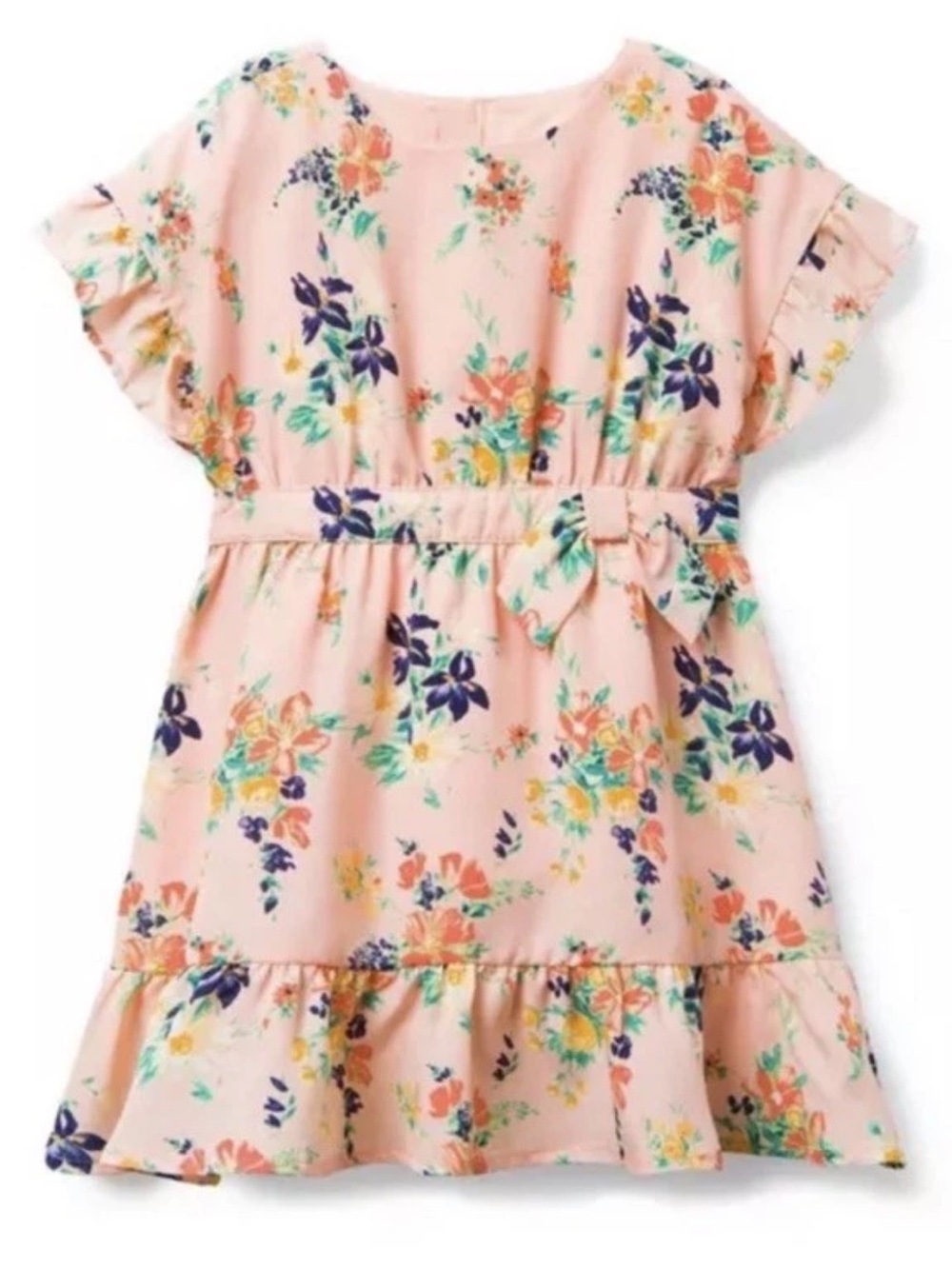 Janie and Jack Floral Peach Girls Dress Size 7